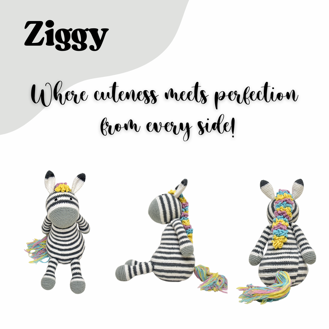 Ziggy Zebra Crochet Toy