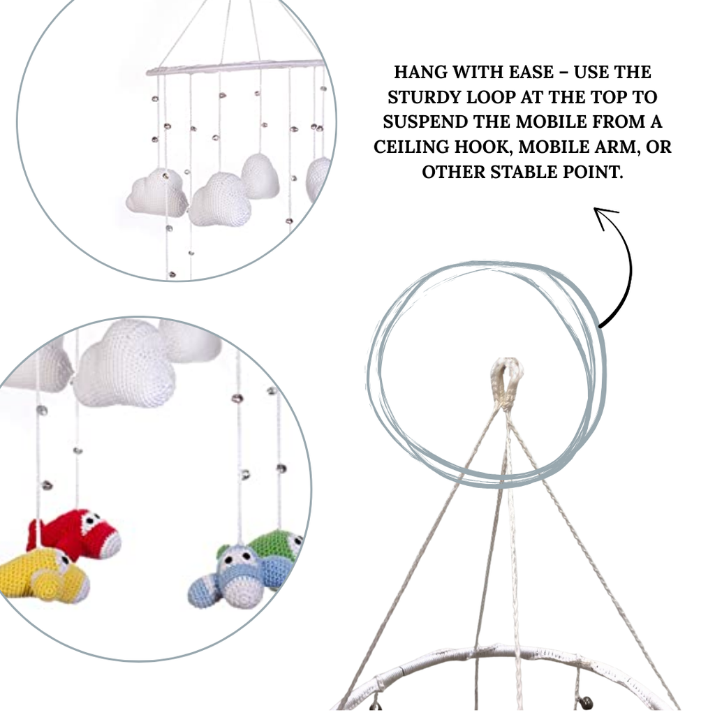 Airplane Cloud Nursery Mobile