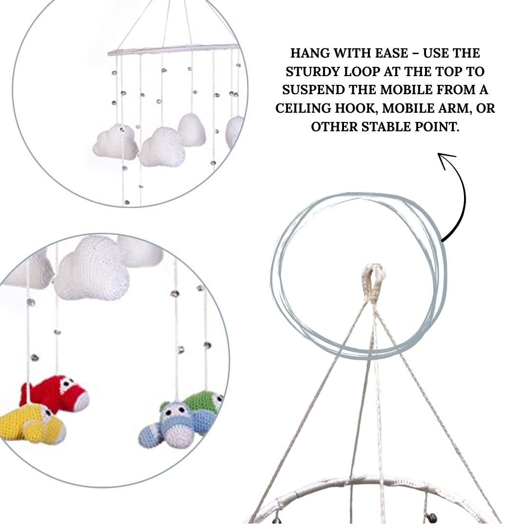 Airplane Cloud Nursery Mobile