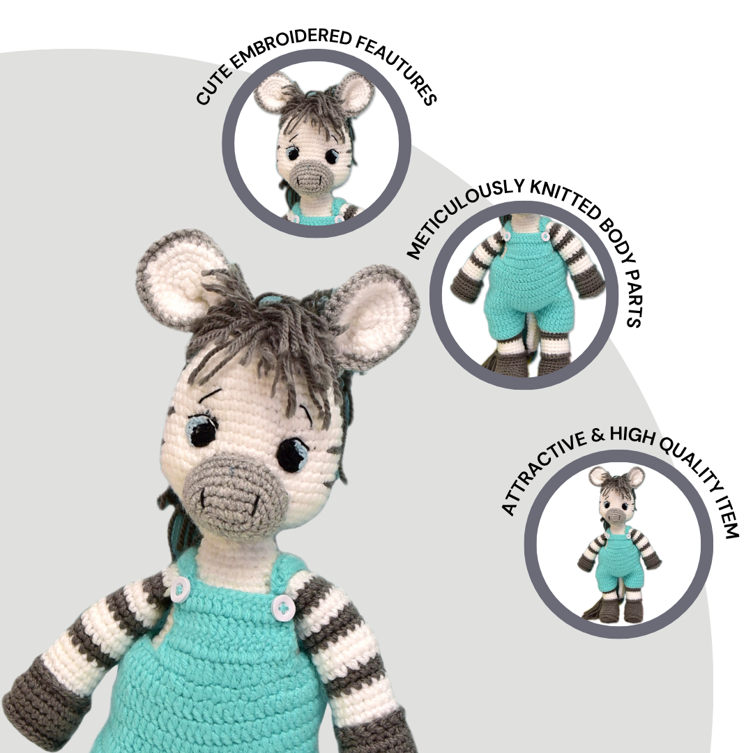 Albert Zebra Crochet Toy