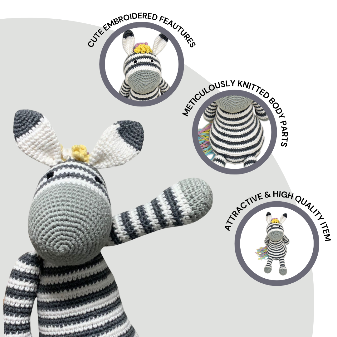 Ziggy Zebra Crochet Toy