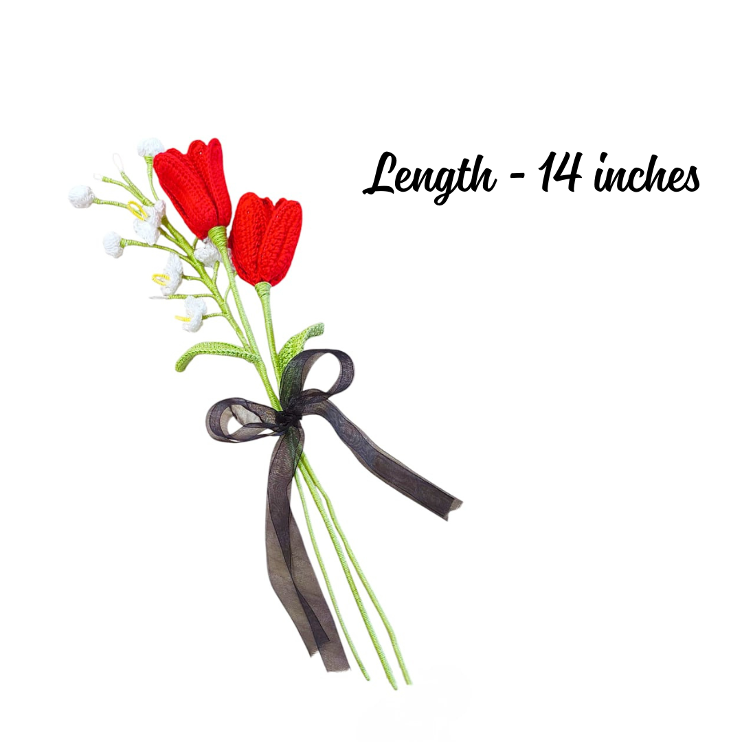 Tulip Bellflower Crochet Bouquet