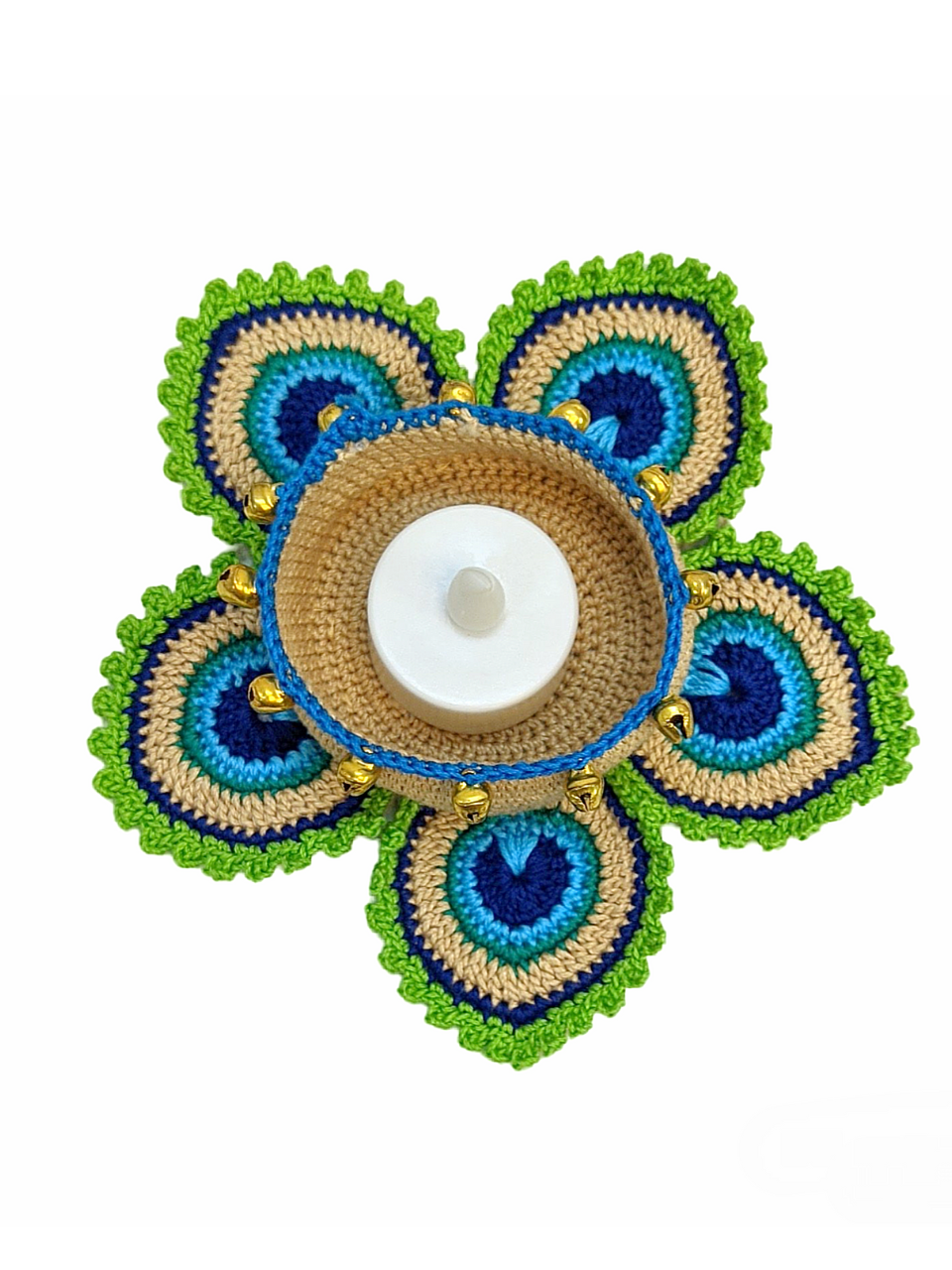 Peacock Crochet Tealights