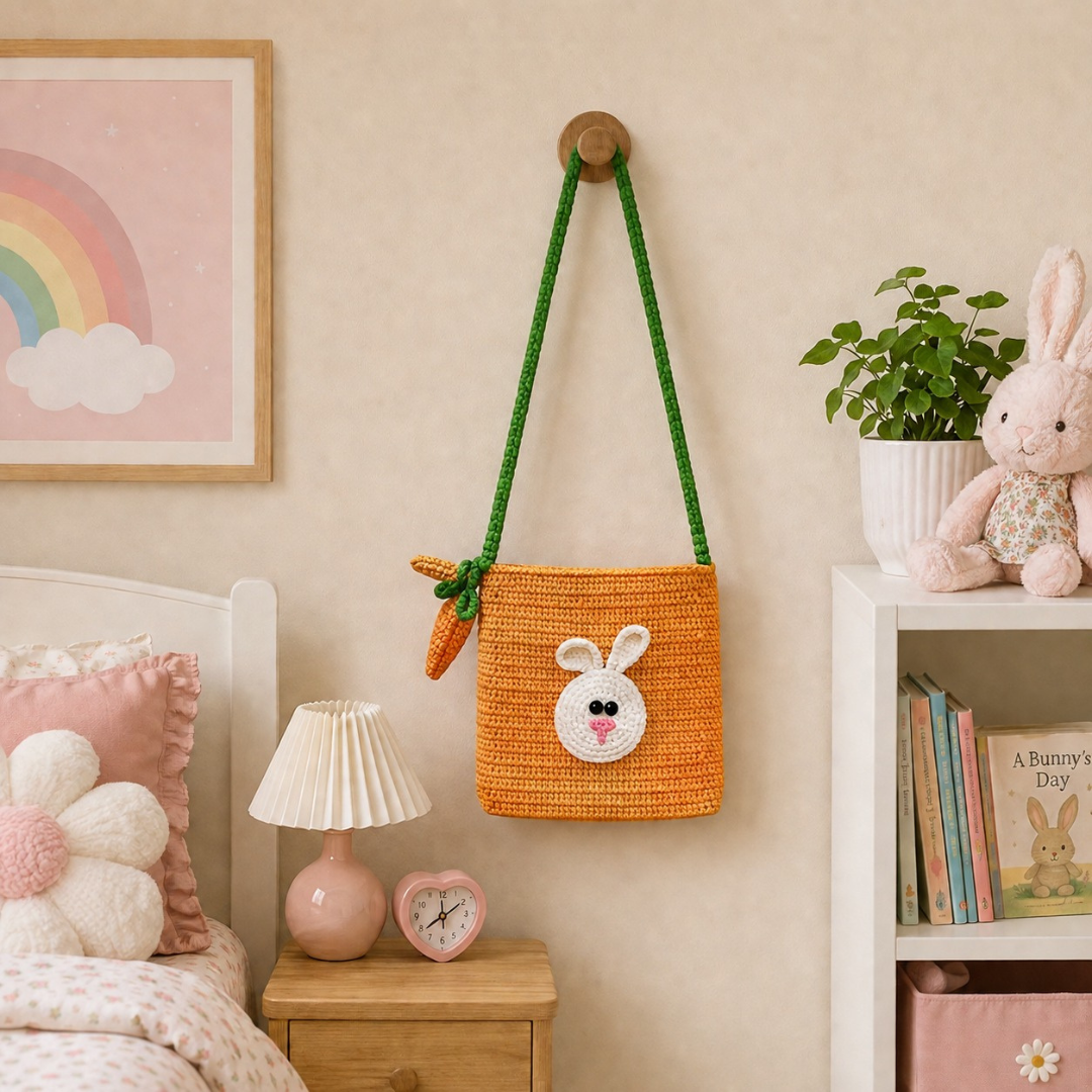 Orange Rabbit Crochet Bag