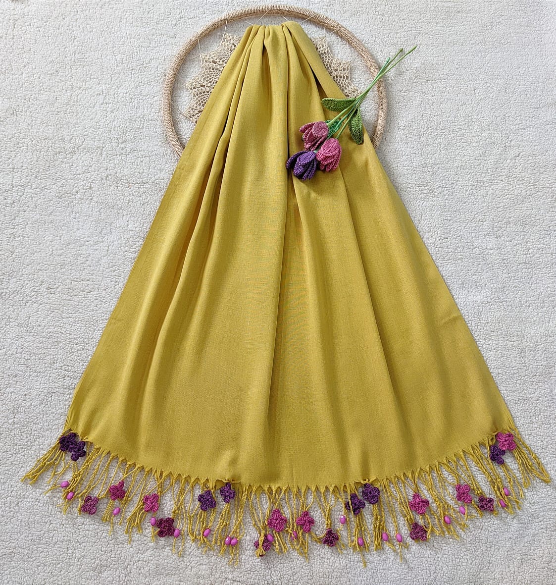 Yellow Crochet Stole