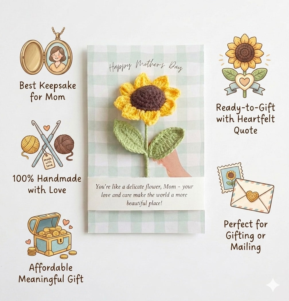 Sunflower Crochet Card