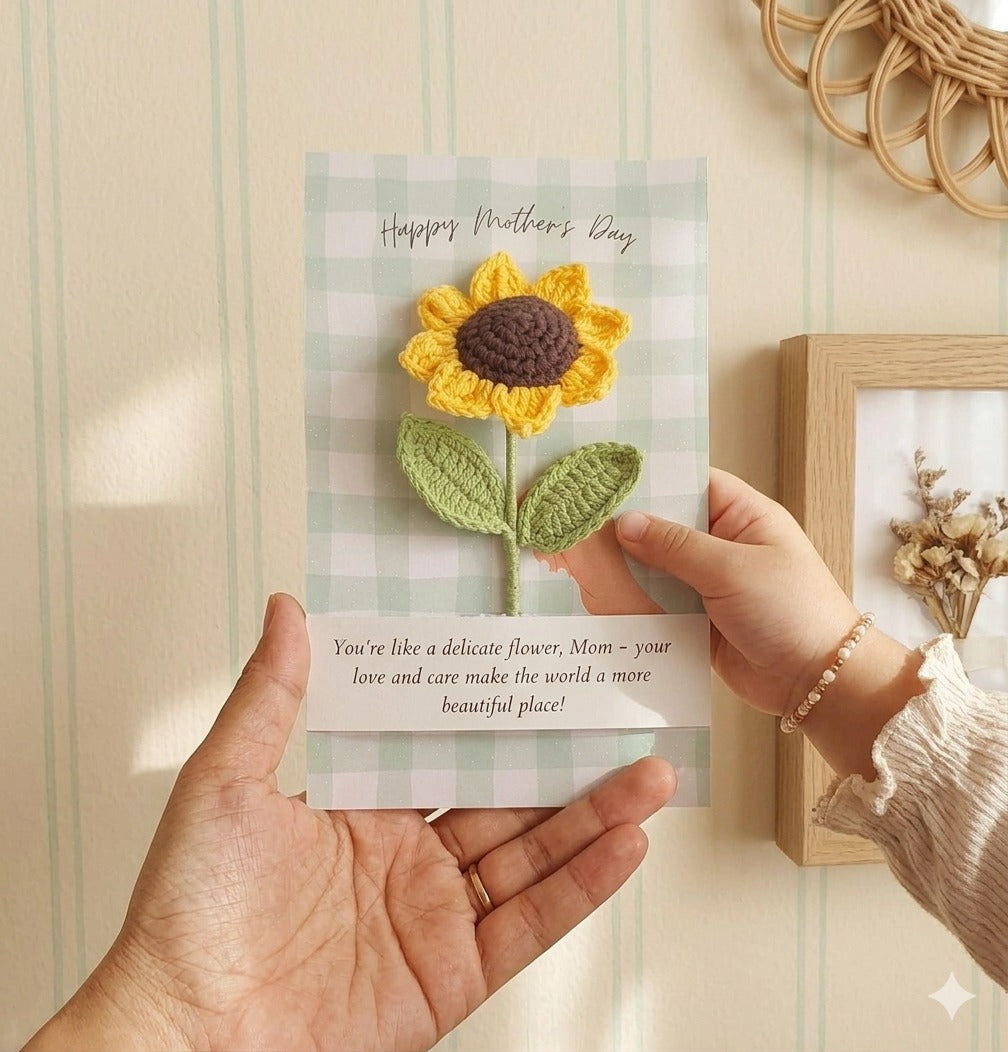 Sunflower Crochet Card